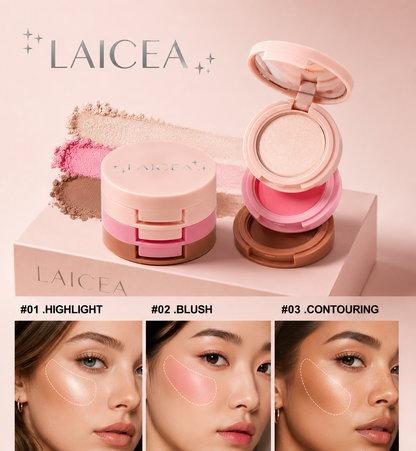 LAICEA 3 in 1 Matte Highlighter Contour Palette